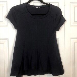 SILENCE & NOISE Urban Outfitters X-Small Navy Blue A-Line Fit & Flair Top Shirt
